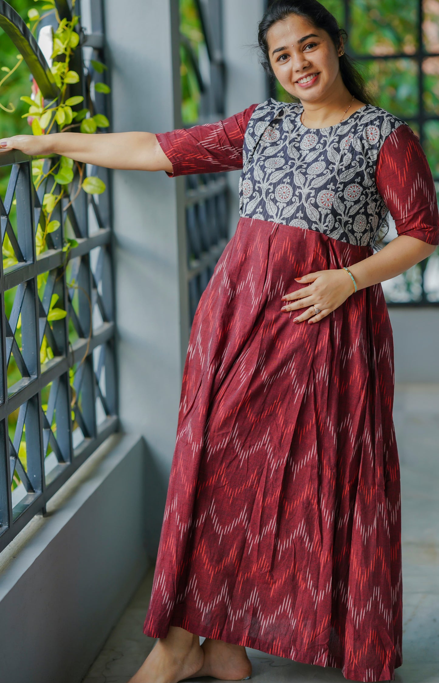 Maternity Maxi - Maroon Twilight - neemai