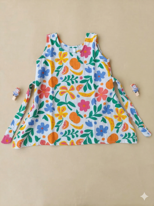 6 to 12 months Girl baby dress- Muslin / Cotton (Pack of Three)