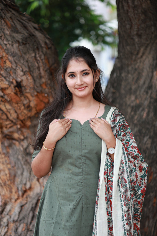 Sage green colour three piece set with functional front long zip for breastfeeding access.