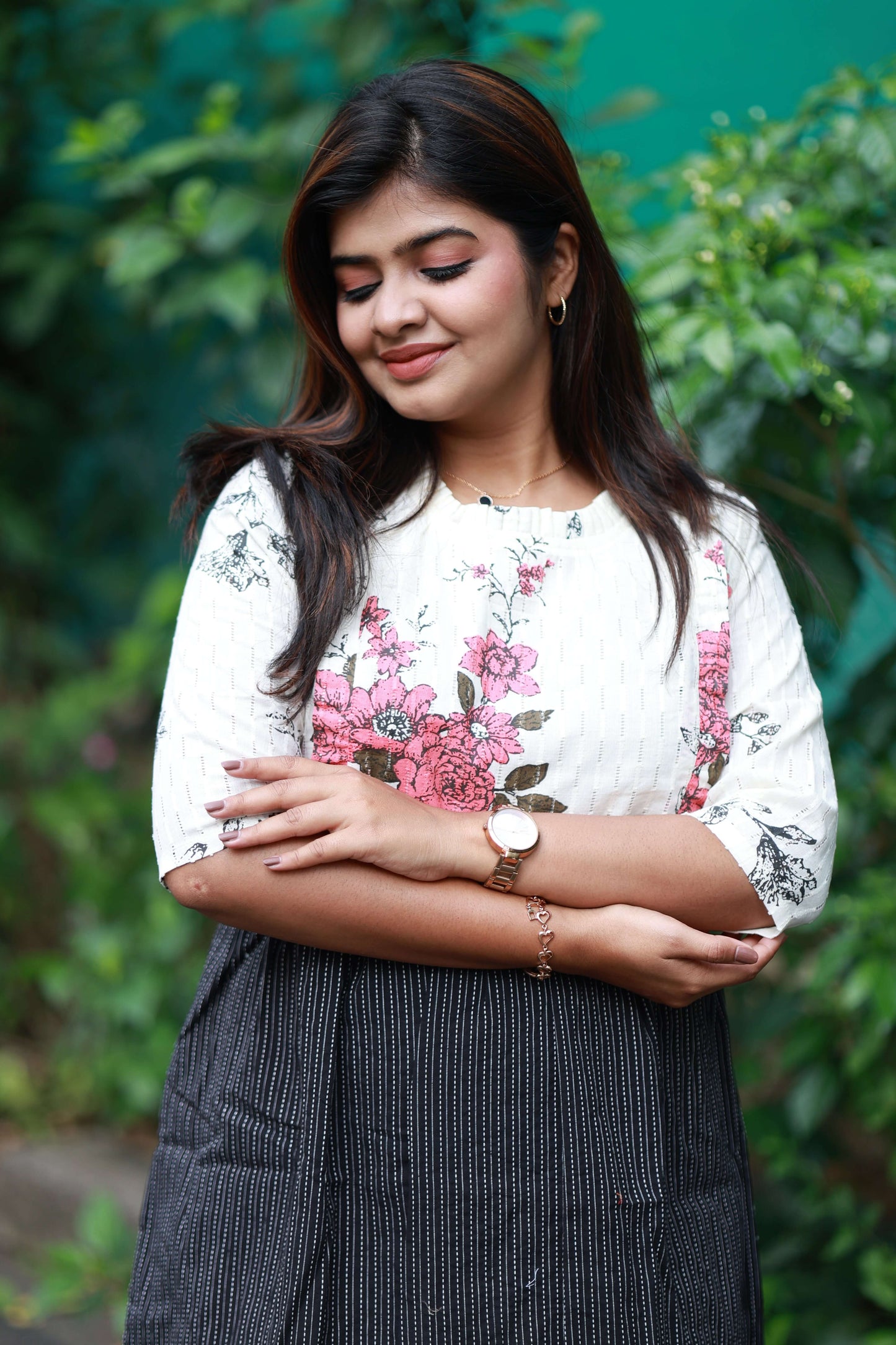 Maternity/Feeding Midi/Gown - White and Black, Perfect for moms on-the-go, Easy to move in and maintain