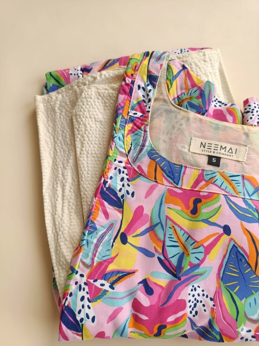 Rainbow - Maternity / Feeding - Maxi/Gown - Cotton Lining - Double side Zips - Multicolor