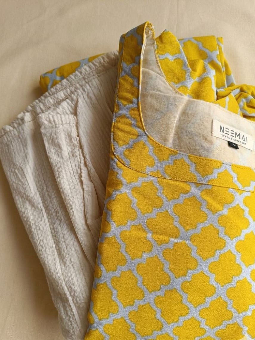 Mustard - Maternity / Feeding - Maxi/Gown - Cotton Lining - Double side Zips - MUSTARD YELLOW