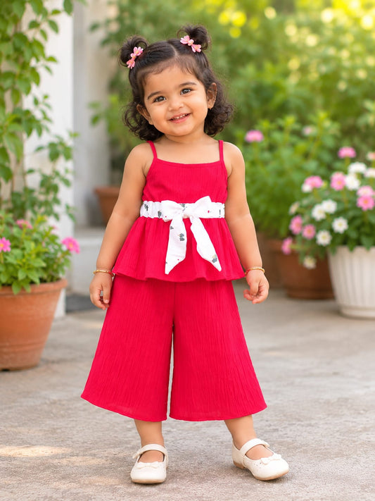 Girl baby Coordset / Muslin Cotton / 2 pc set - Red Muslin - Pre order