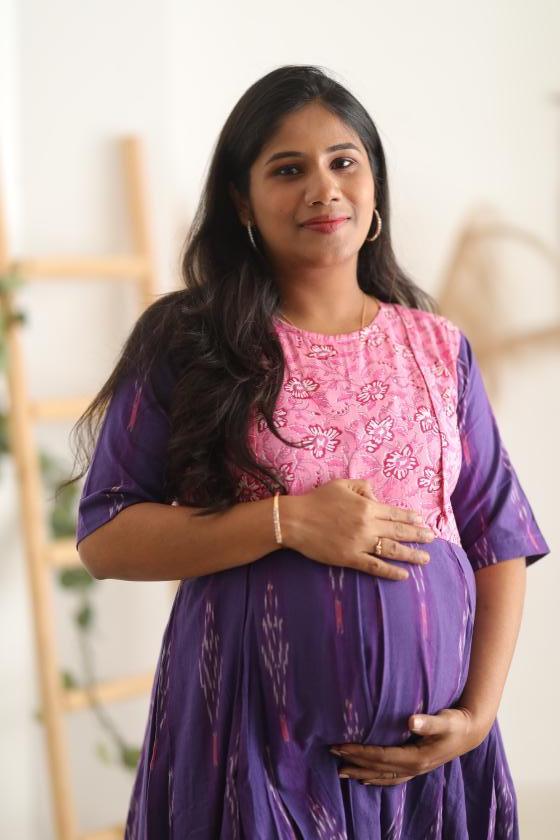 Purple Haze: Premium quality comfortable maternity/feeding dress for  nursing mothers – neemai