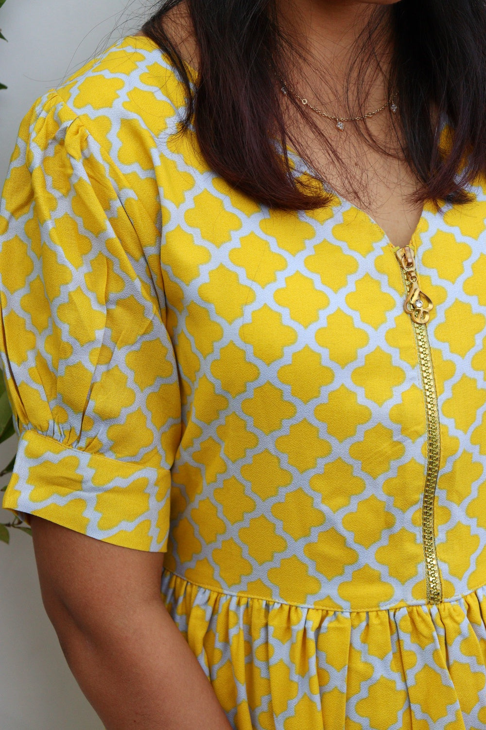 Cream Gold - Without zip, top with lining and pant - Coordset