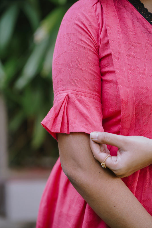 Maternity Gown - Coral Rose - neemai