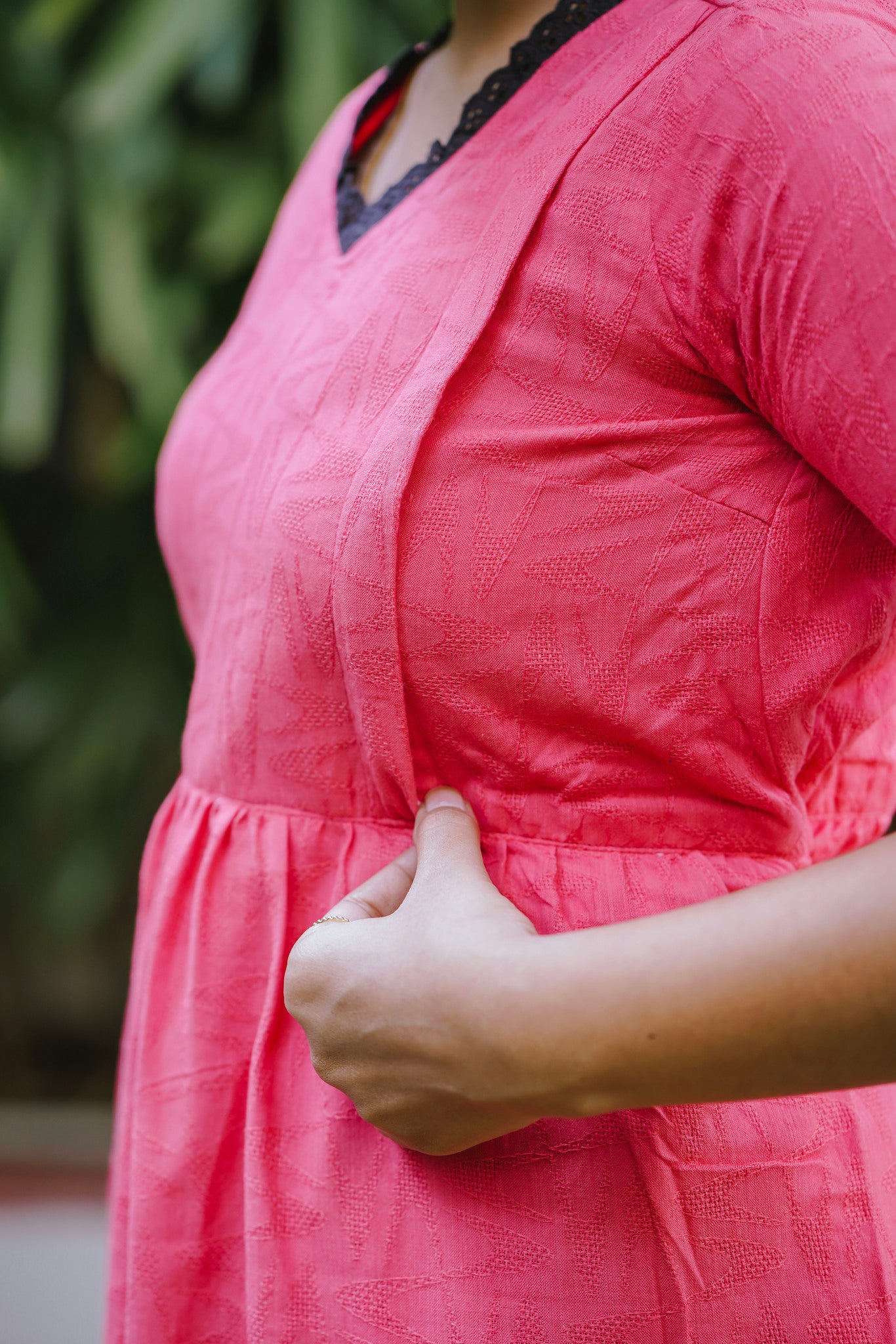 Maternity Gown - Coral Rose - neemai