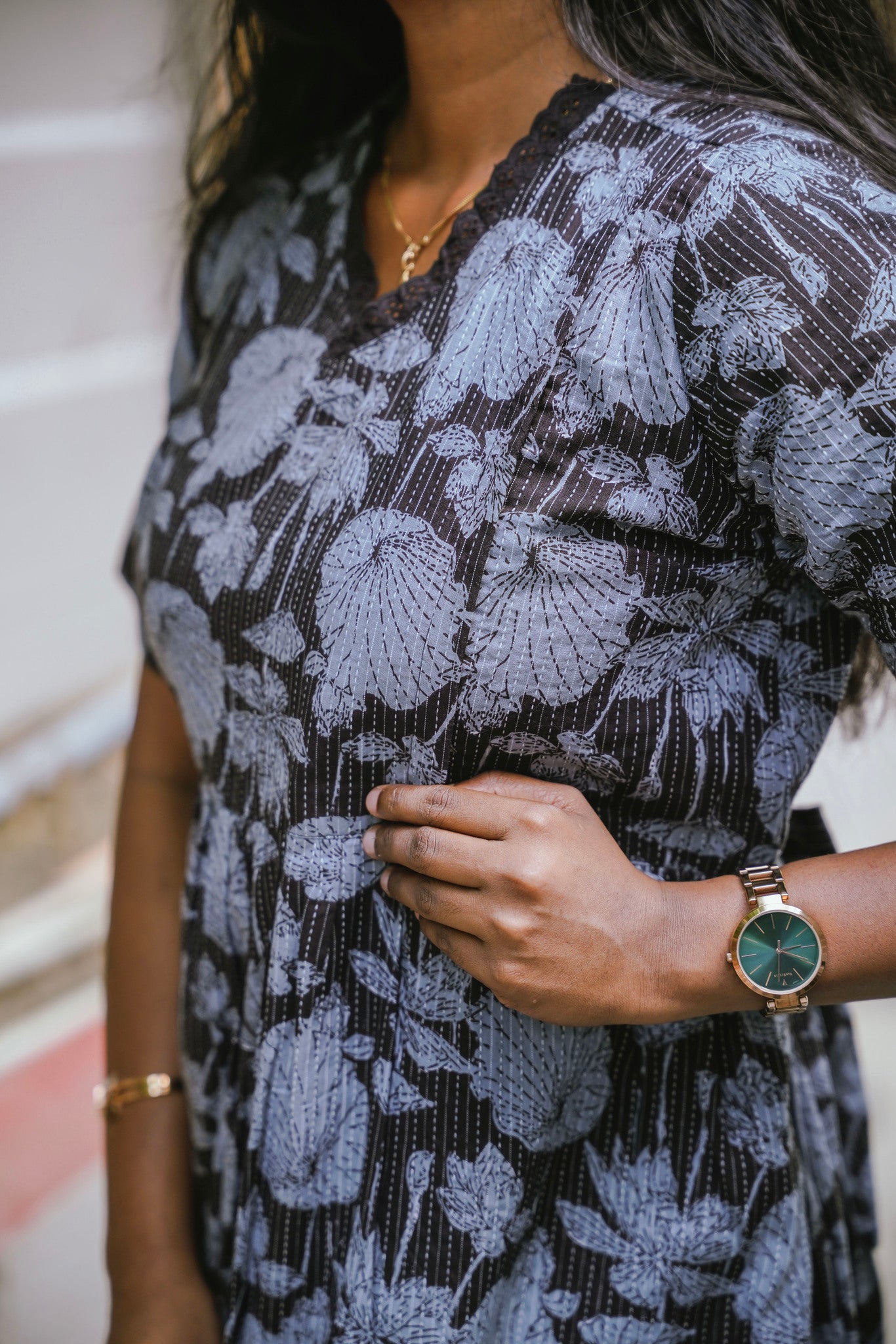 Maternity Gown - Midnight Bloom - neemai