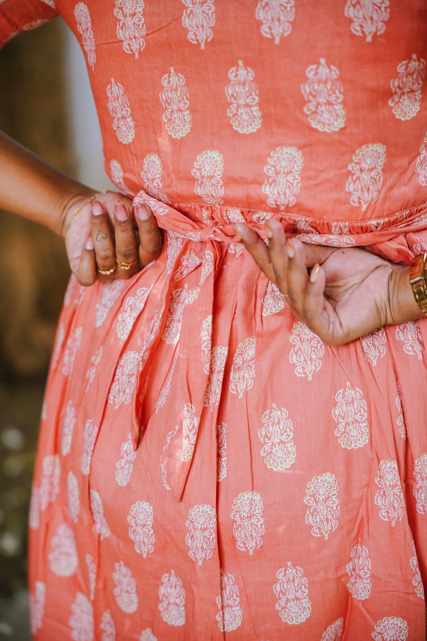 Maternity Gown - Coral Whisper - neemai