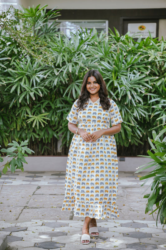 Maternity Gown - Ele Ivory - neemai