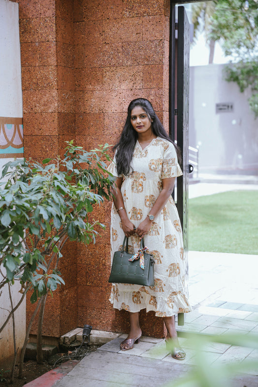 Maternity Gown - Golden Elephant - neemai