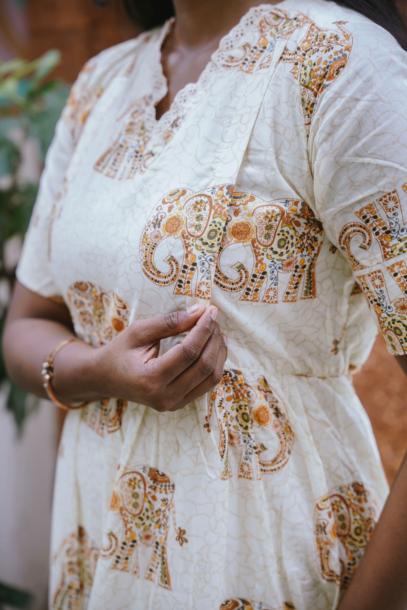 Maternity Gown - Golden Elephant - neemai