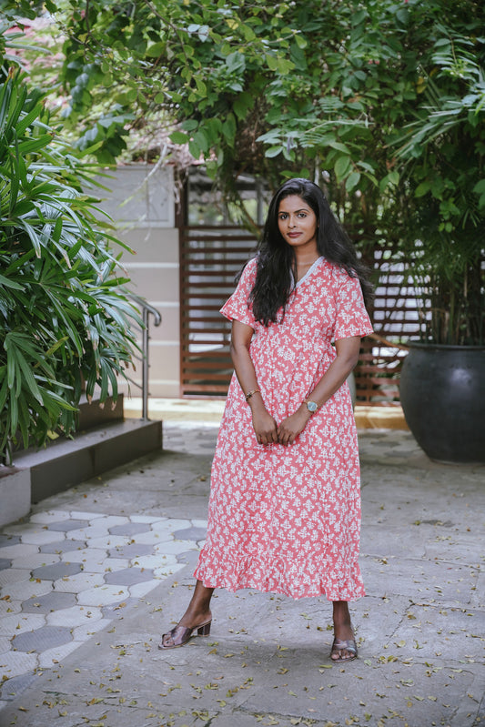 Maternity Gown - Rosy Fern - neemai