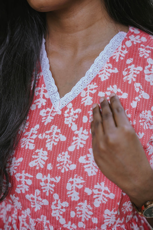 Maternity Gown - Rosy Fern - neemai