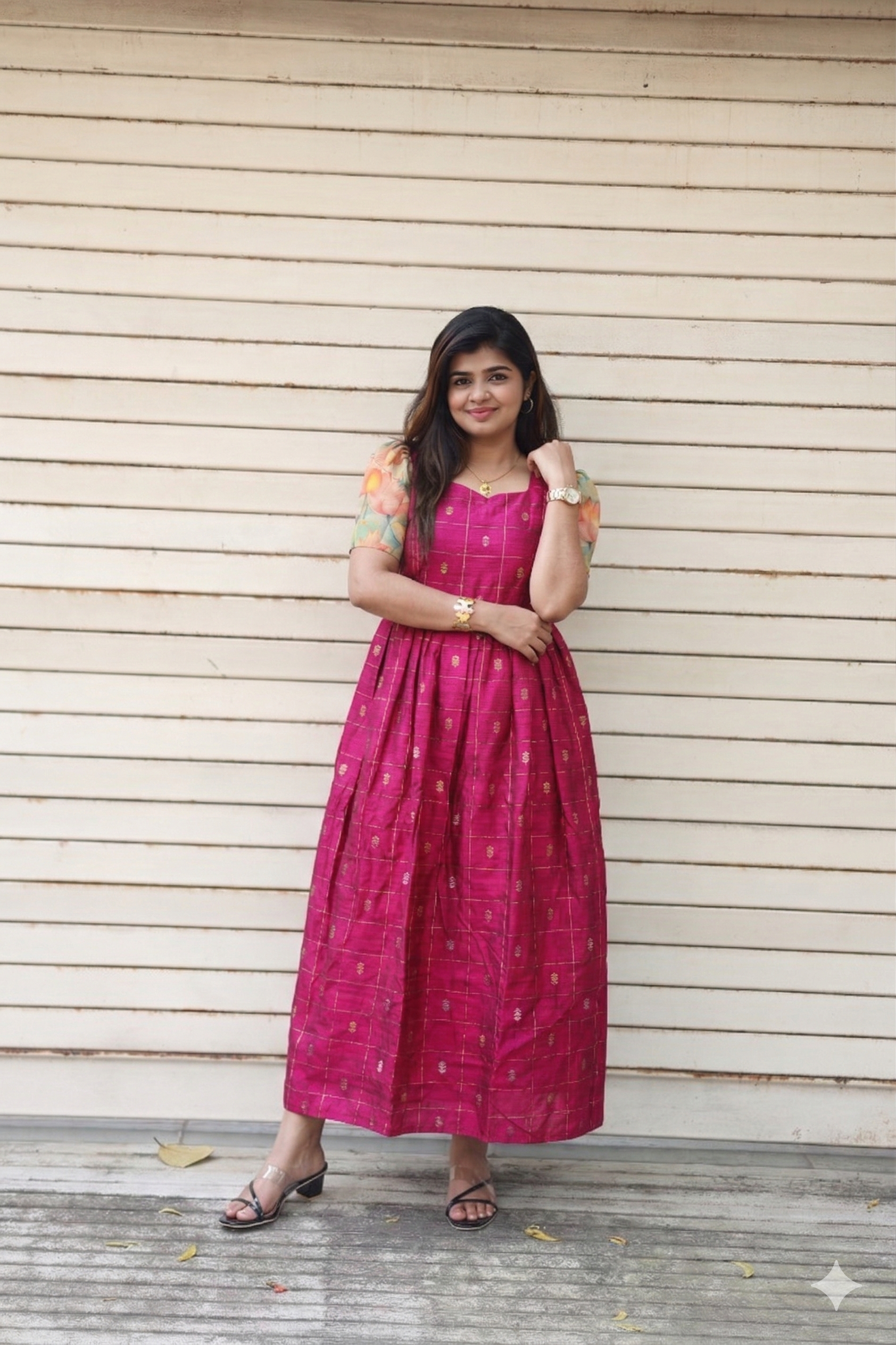 Raw Silk Maternity Gown