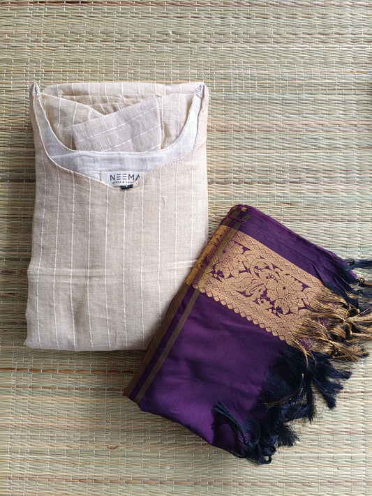 Silk Dupatta - Purple