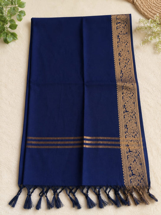 Silk Dupatta - Ink blue - Only Dupatta