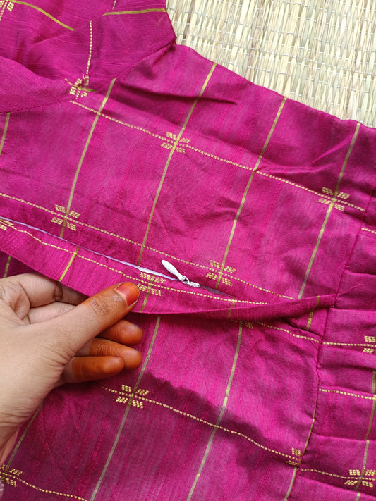 Raw silk Maternity Maxi/Gown - Festival Collection - Rani Pink