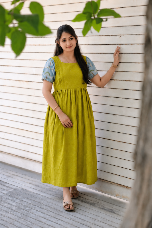 Butter silk Maternity Maxi/Gown - Festival Collection - olive Green