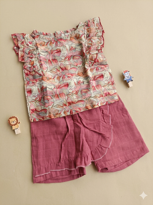 4 to 5 Years Girl baby Coord set dress- Cotton ( Pack of two)