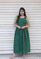 Raw silk Maternity Maxi/Gown - Festival Collection - Deep Green checks