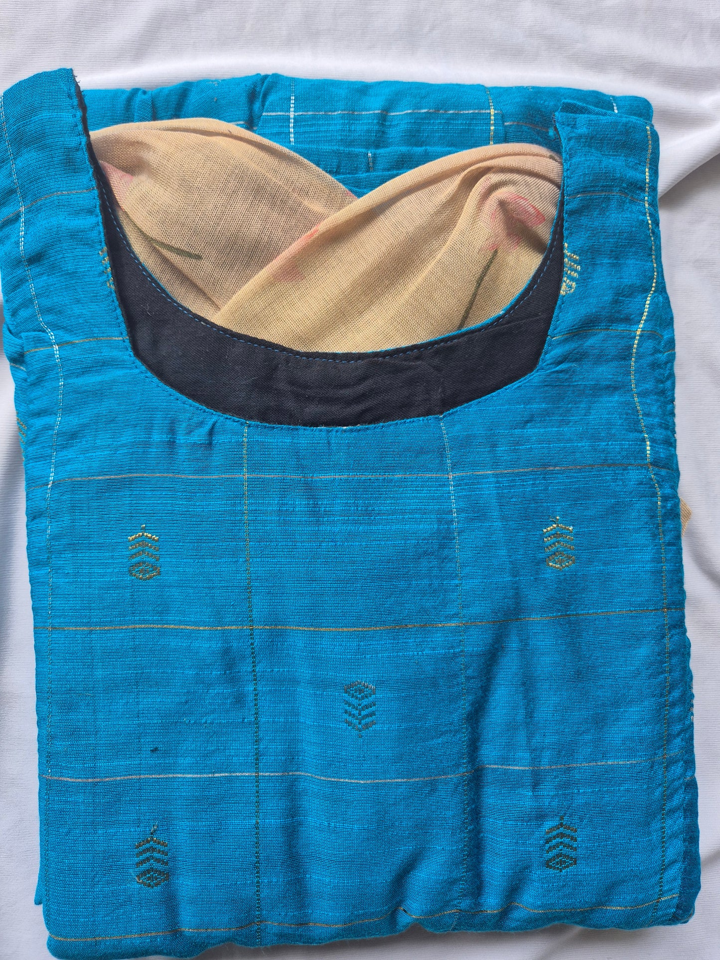 Raw silk Maternity Maxi/Gown - Festival Collection - Sky blue