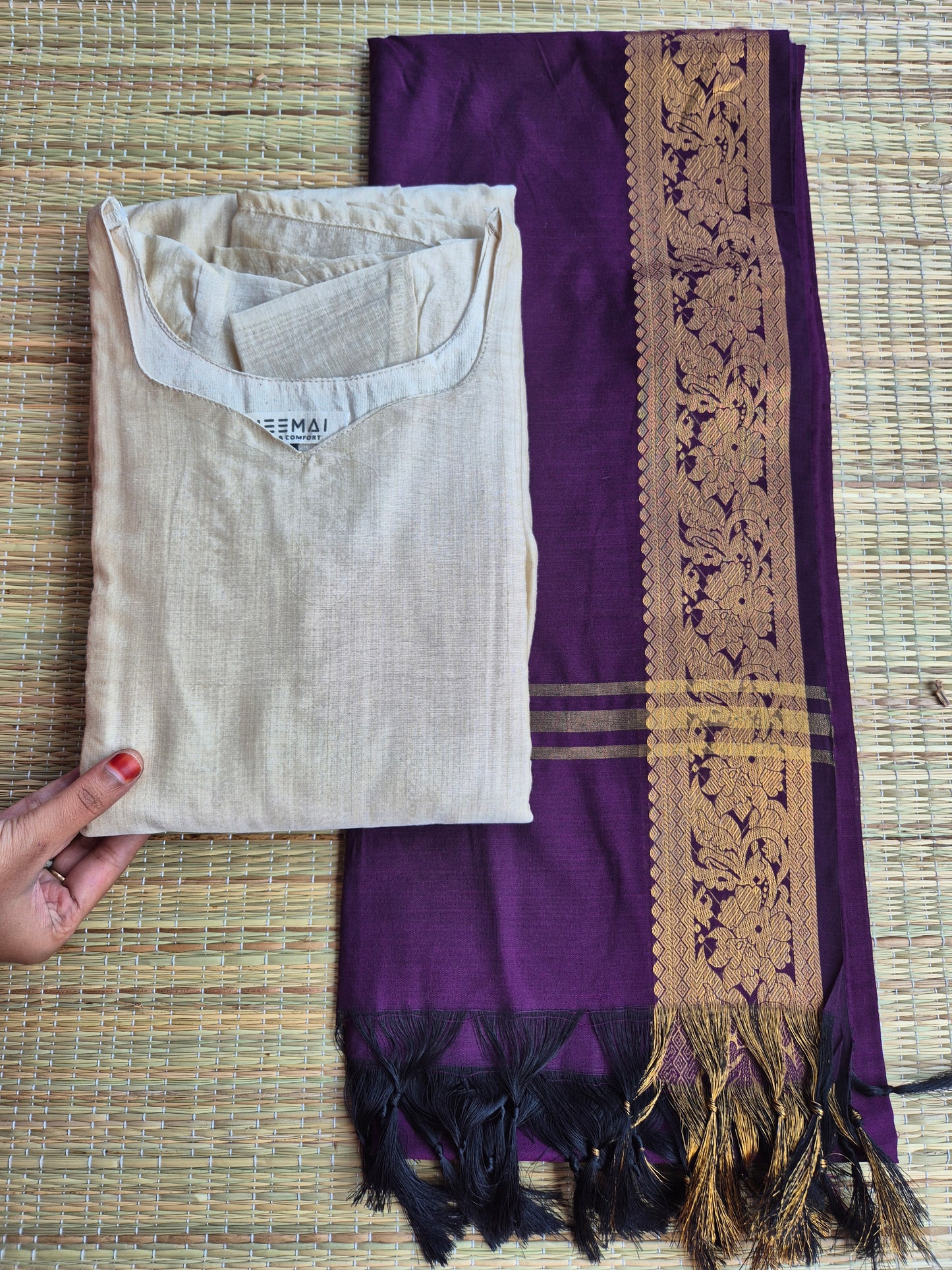 Silk Dupatta - Purple