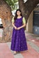 Raw Silk Maternity Feeding Gown| Maxi – Violet | Double Side Zip