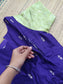 Raw Silk Maternity Feeding Gown| Maxi – Violet | Double Side Zip