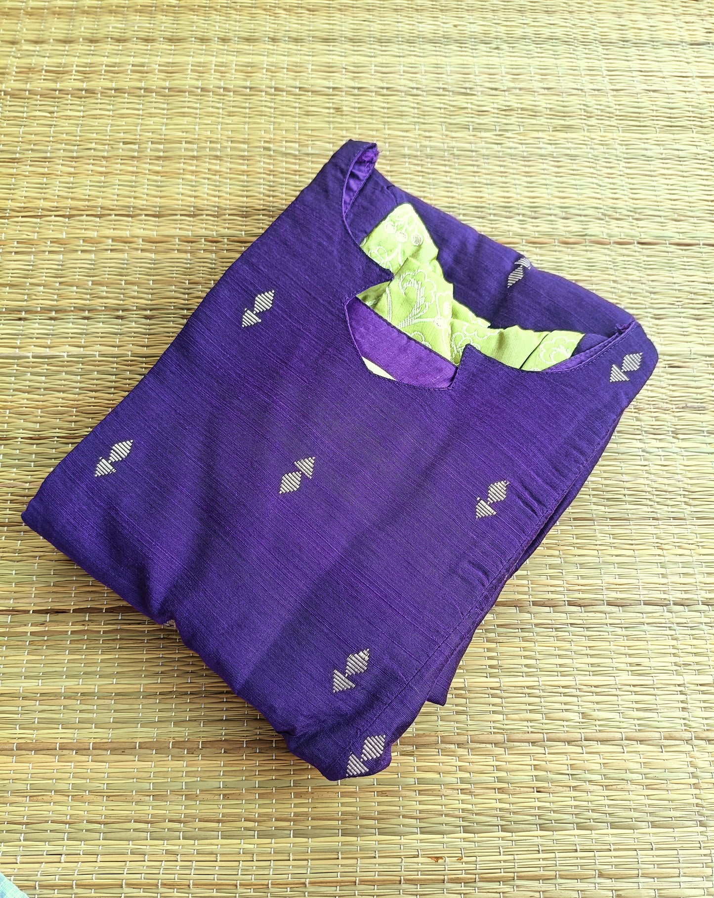Raw Silk Maternity Feeding Gown| Maxi – Violet | Double Side Zip