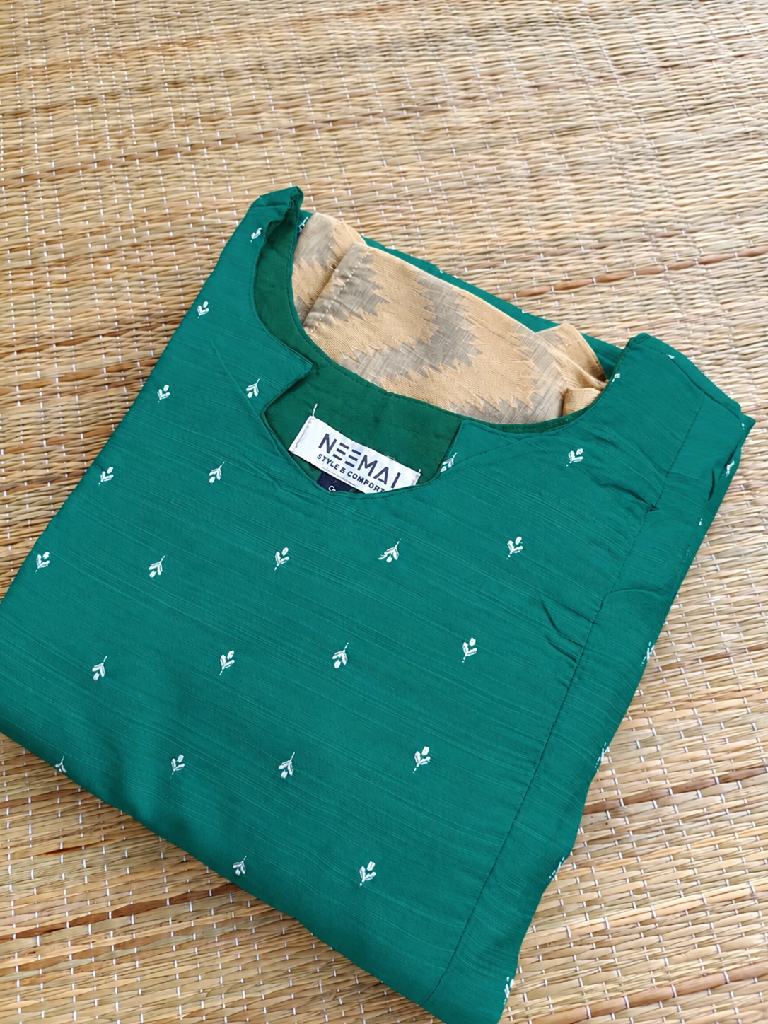 Raw Silk Maternity Feeding Gown/Maxi – Peacock green | Double Side Zip