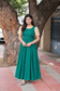 Raw Silk Maternity Feeding Gown/Maxi – Peacock green | Double Side Zip
