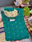 Raw Silk Maternity Feeding Gown/Maxi – Peacock green | Double Side Zip