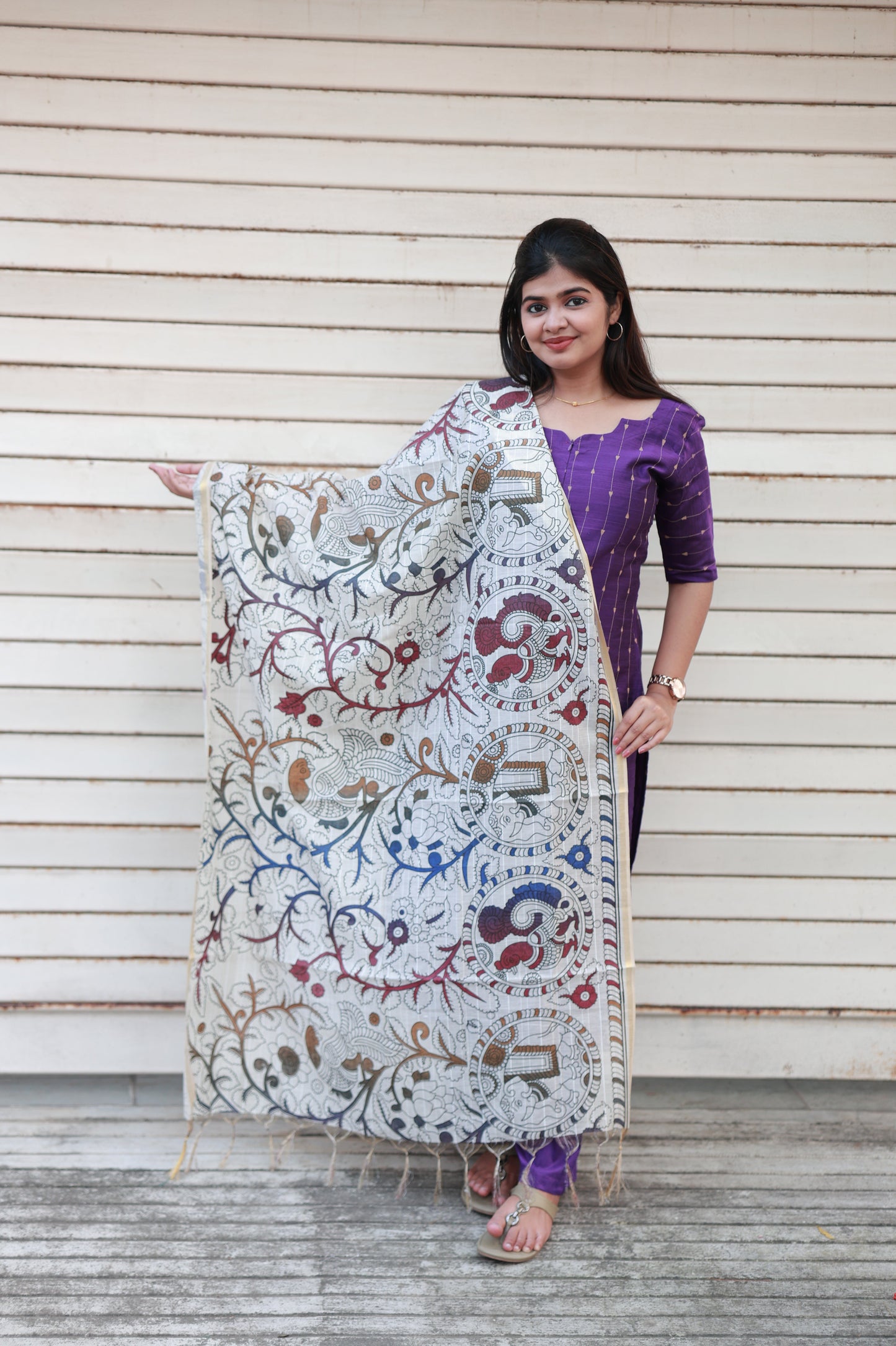 Kalamkari (Flower) - Dupatta only