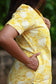 Lemon color flower print maternity kurti with mom-friendly side pocket.