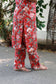 Co-ord set - Red floral maternity and office wear co ord set with matching printed pants