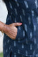 Co-ord set - Navy blue ikat print maternity and regular wear kurta with Mom-friendly side pocket