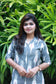 Co-ord set- Grey ikat printed cotton maternity and casual wear kurta with front buttons.