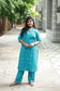 Co-ord set - Teal colour matching maternity and everyday wear kurta pant set, soft breathable cotton fabric.