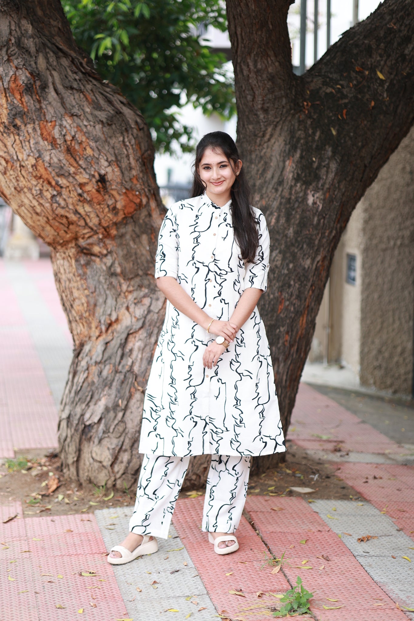 Black and White Coordset- Zebra, Comfortable, skin-friendly fabric, 4-button open front top for easy feeding access