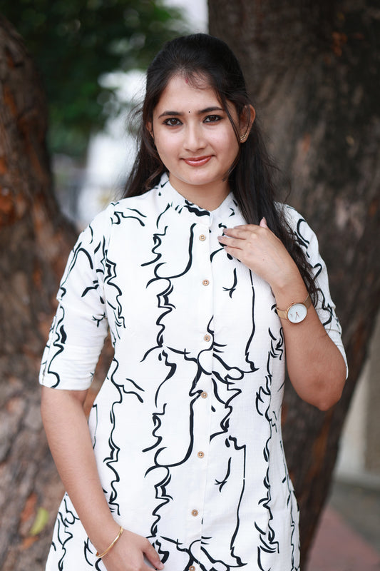 Black and White Coordset- Zebra , Breathable Fabric Feel, Daily Wear Set
