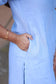 Blue Coordset - Blue and white stripes , Functional side pockets in the top