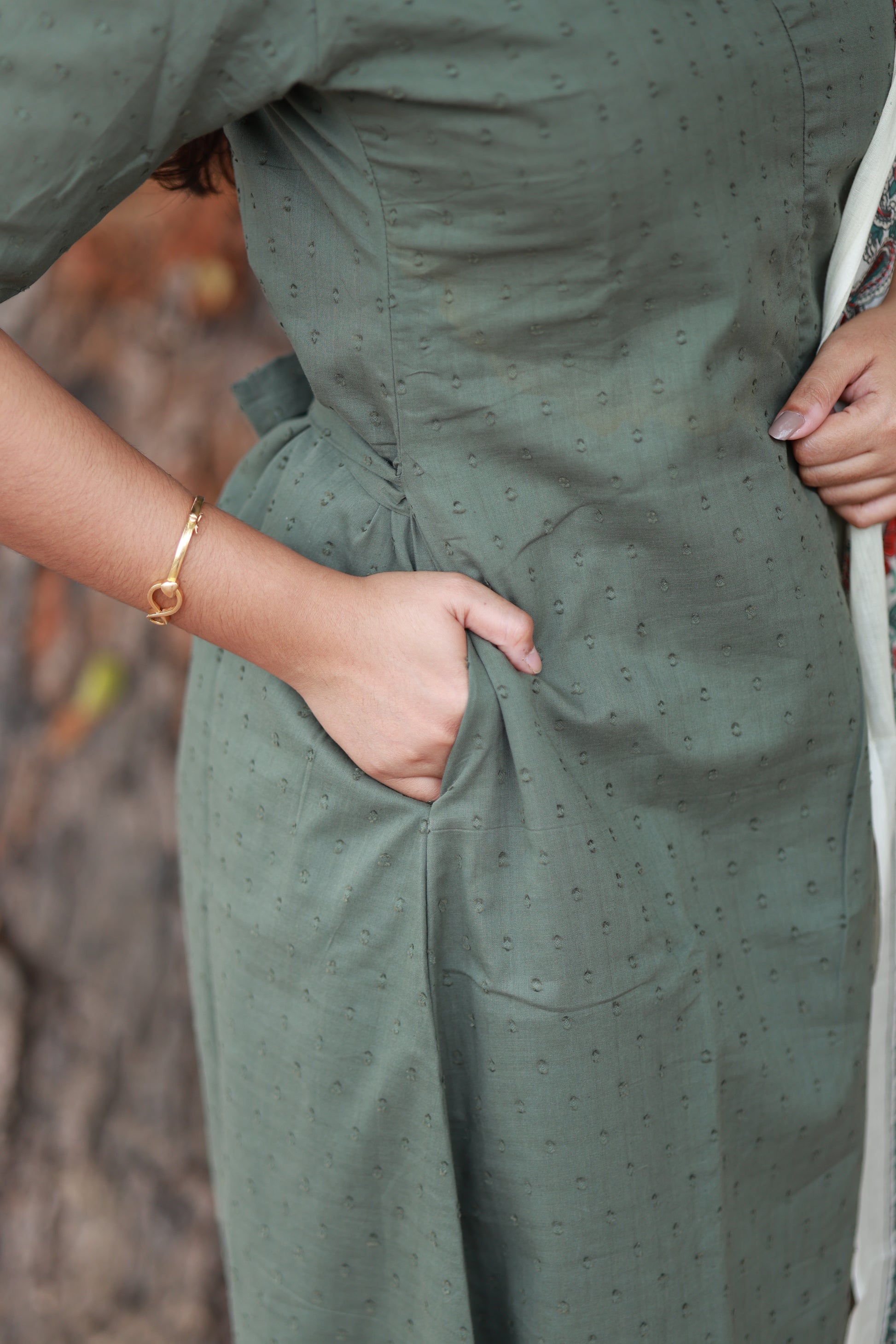 3 piece set [ kurta, pant and dupatta] - Hunter - neemai