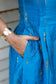 Neemai Sky blue Raw Silk Maternity Dress with functional side pocket, comfortable pregnancy and postpartum wear, plus size festive maternity dress