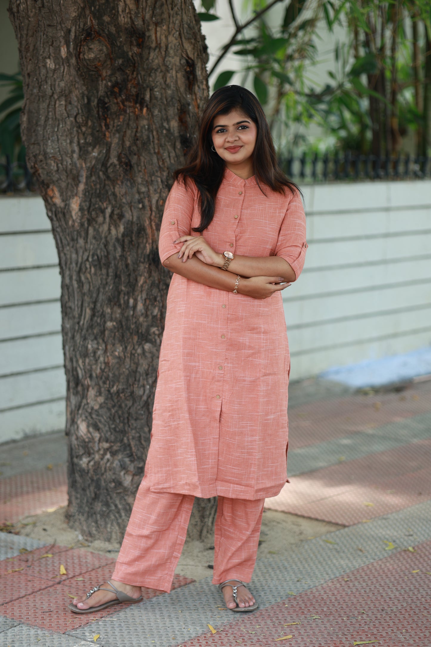 Coordset- Peach, Soft-touch fabric with a relaxed feel, Mom Friendly Wear