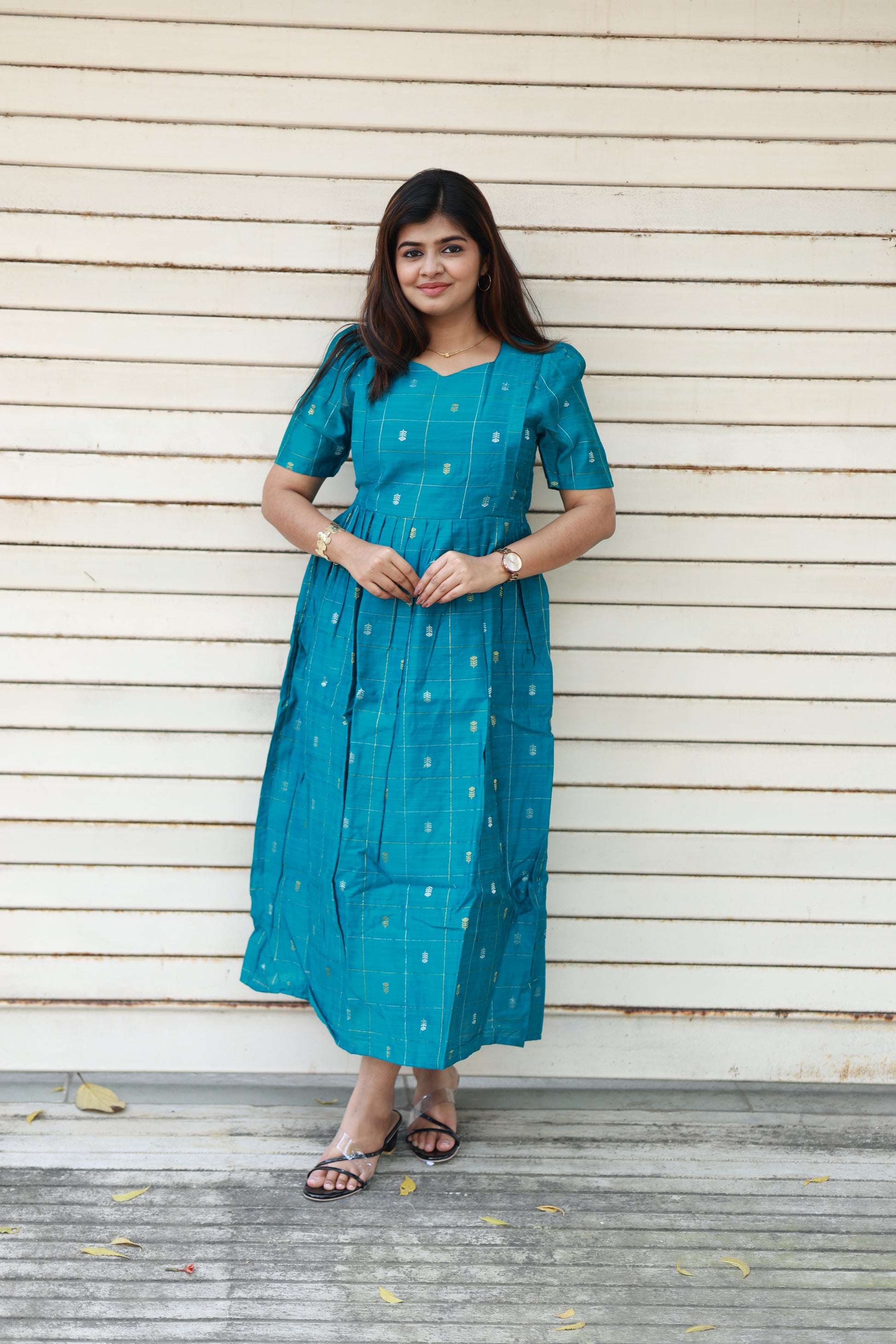 Raw silk Maternity Maxi/Gown - Festival Collection - Dodger blue neemai Raw silk Maternity Maxi/Gown - Festival Collection - Dodger blue neemai
