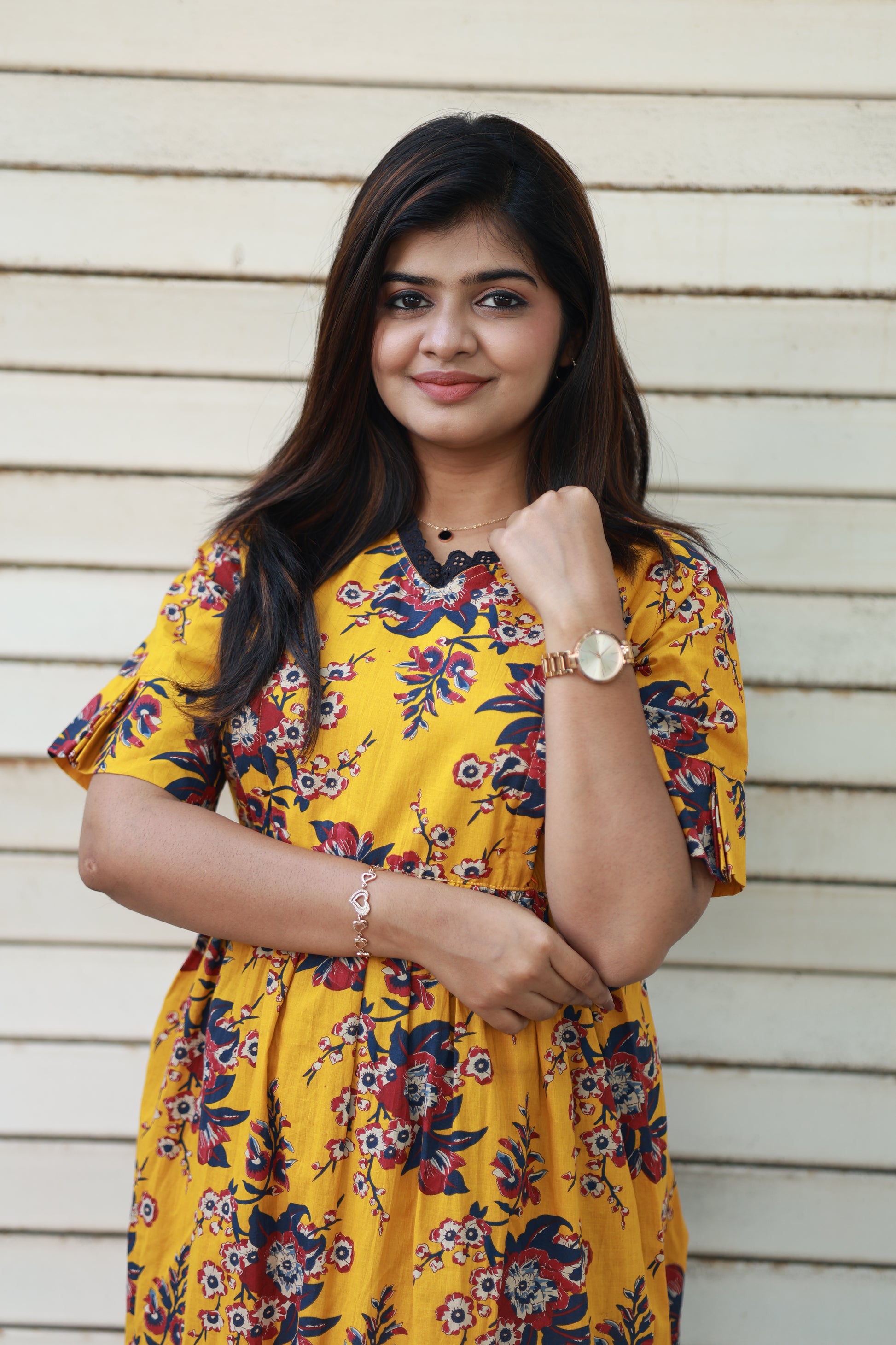 Maternity Gown - Mustard charm - neemai