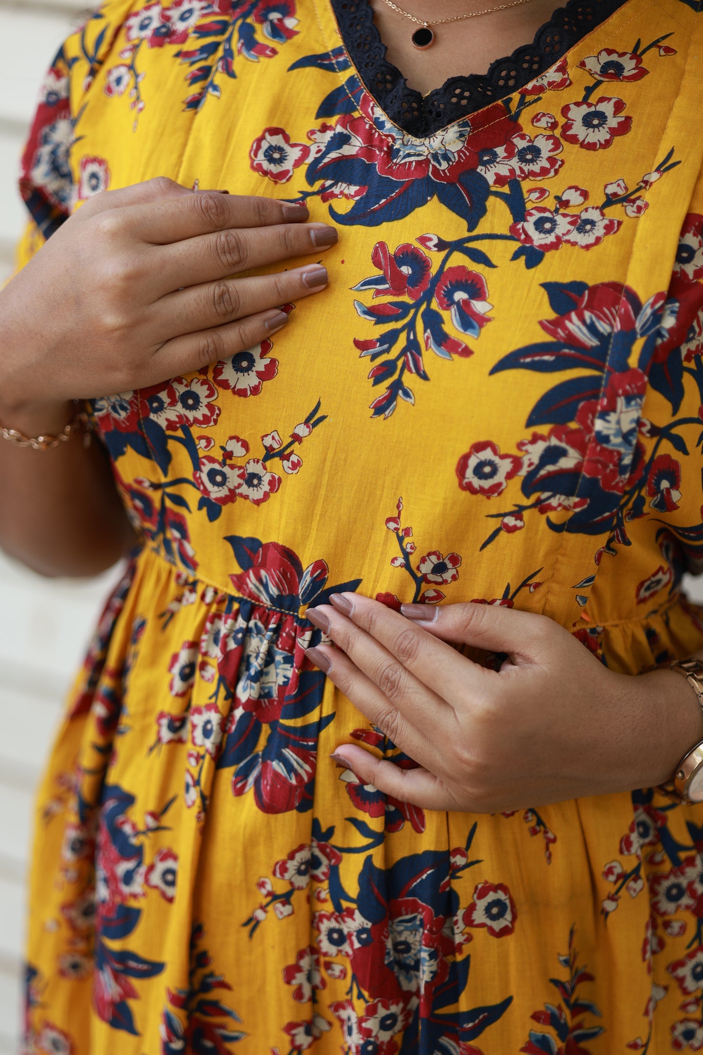 Maternity Gown - Mustard charm - neemai