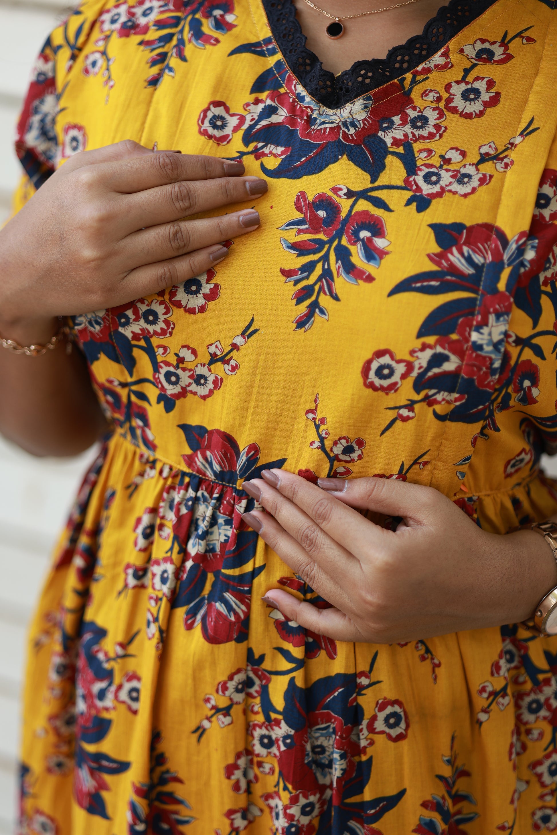 Maternity Gown - Mustard charm - neemai