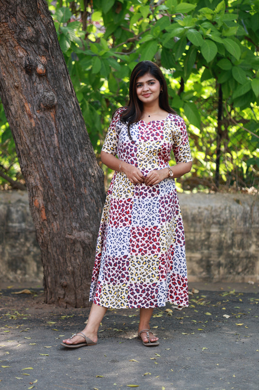 Nightwear Maternity Dress - Cheetah/Animal print